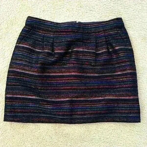 J crew metallic textured skirt with pockets